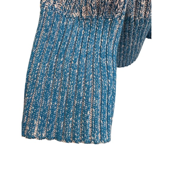 Pilcro Blue Stripped Pull-Over Sweater with Side Slit Viscose/Cotton Blend Sz L - Picture 10 of 16